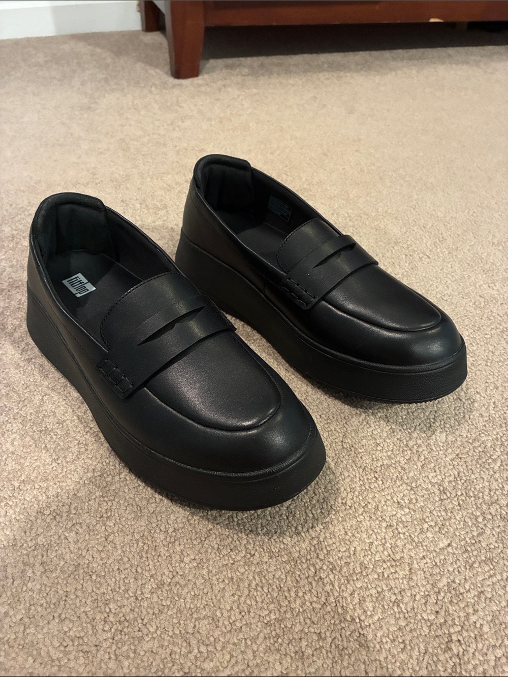 FitFlop Black Platform Penny Loafers
